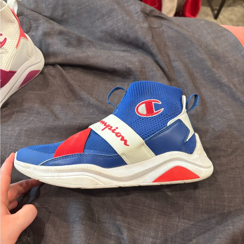 Champion Blue and Red Sneakers with Retro Design